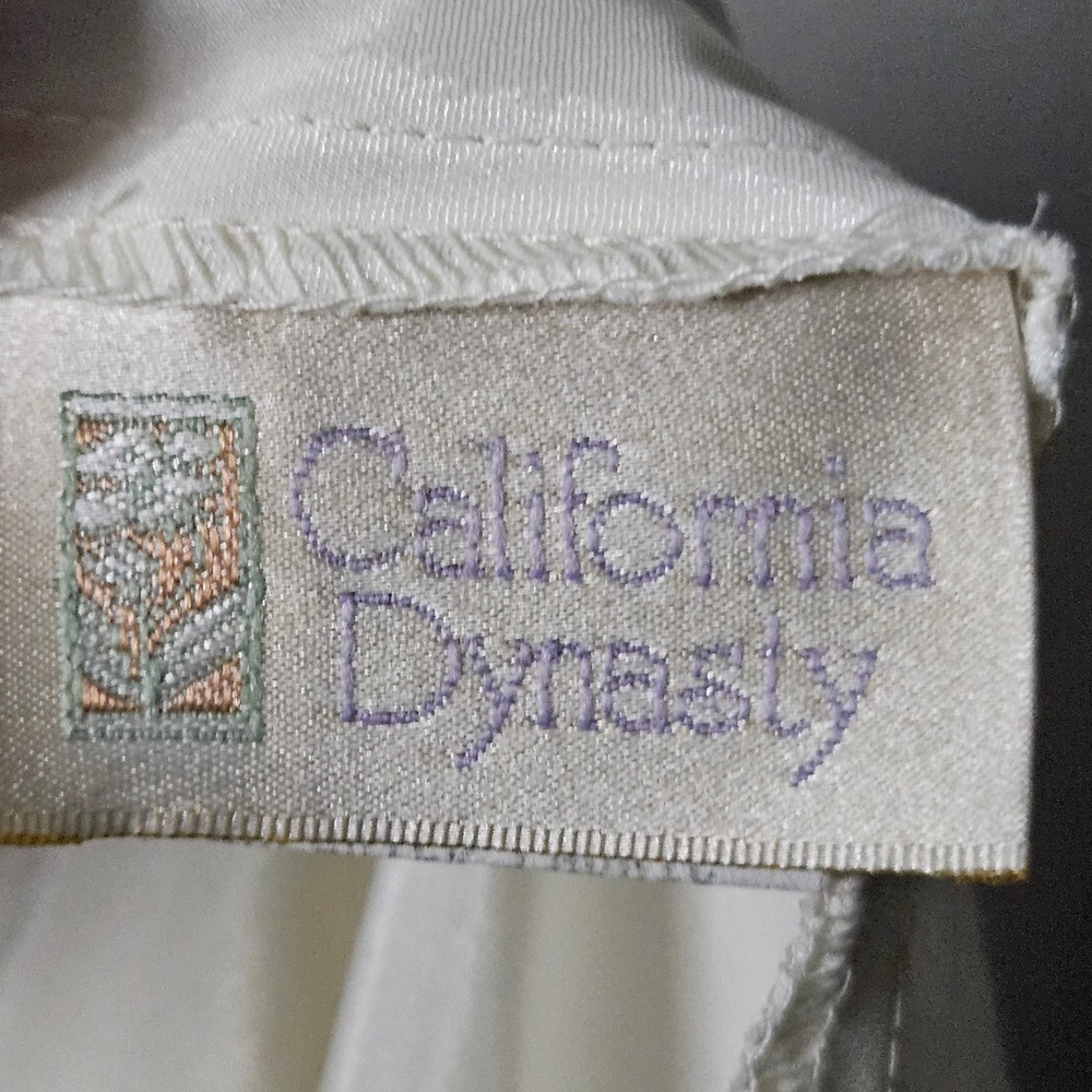 California Dynasty Vintage Ivory Satin Lace Pearl Nightgown Chemise - Picture 5 of 6